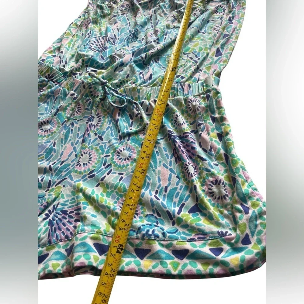 Lilly Pulitzer Rikki Romper Floral Blue Green Sz M